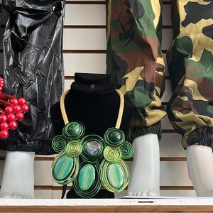 Beautiful necklace on sale in green or brown